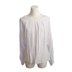 Nwot Universal Thread Crisp White Lightweight Keyhole Back Blouse Size Large